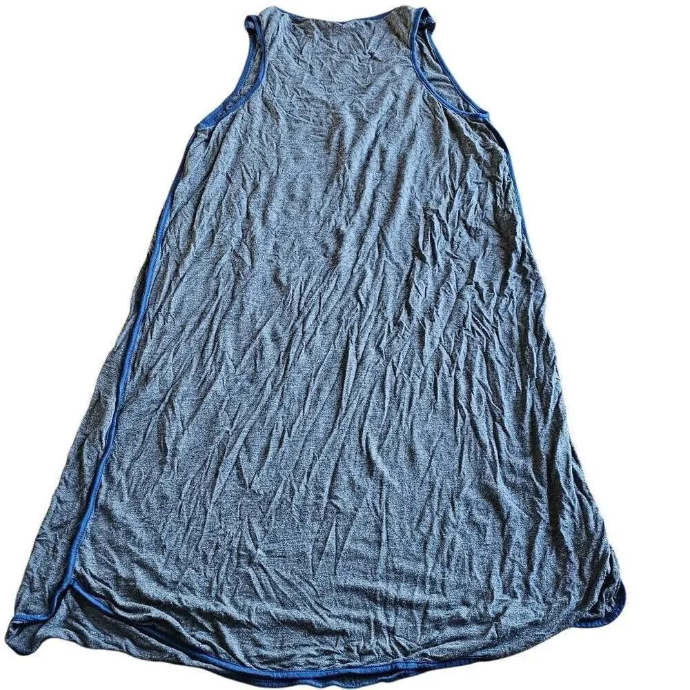 Ekouaer womens Sz M gray blue breastfeeding Nightgown
